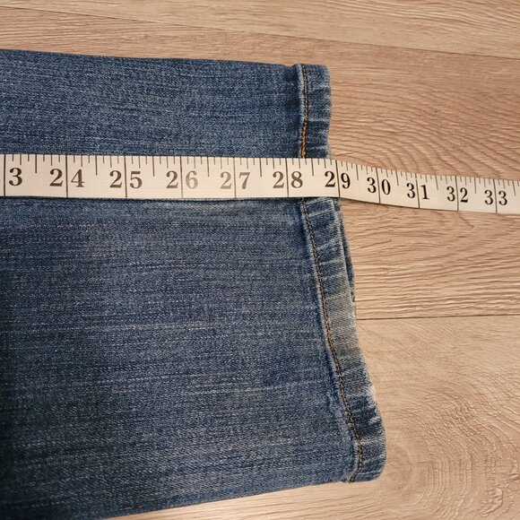 Levi's Jeans 6 S Straight 505 Mid Rise Medium Light Wash Stretch Denim Western - Picture 10 of 12